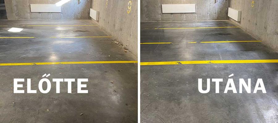 Mélygarázs takarítás: Így varázsoltuk tisztára a parkolóhelyeket